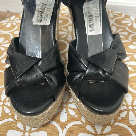 NWT Cole Haan Cloudfeel Hampton ankle tie espadrille wedge sandal in Black, 8.5 - Picture 6 of 11